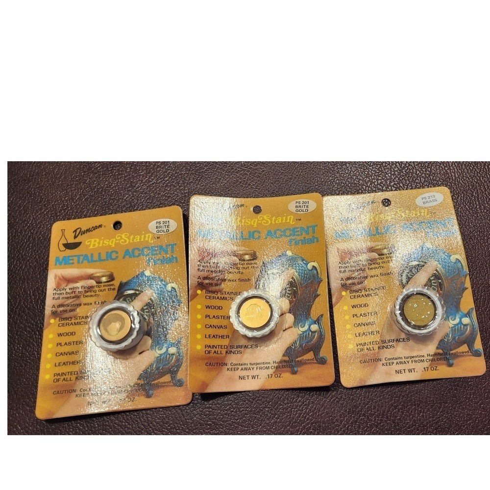 3 NOS Duncan Metallic‎ Accent Finish 2 Gold 1 Brass